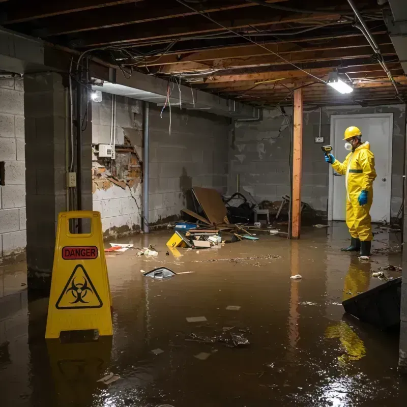 Flooded Basement Electrical Hazard in Sanilac County, MI Property