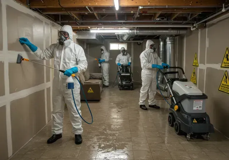 Basement Moisture Removal and Structural Drying process in Sanilac County, MI